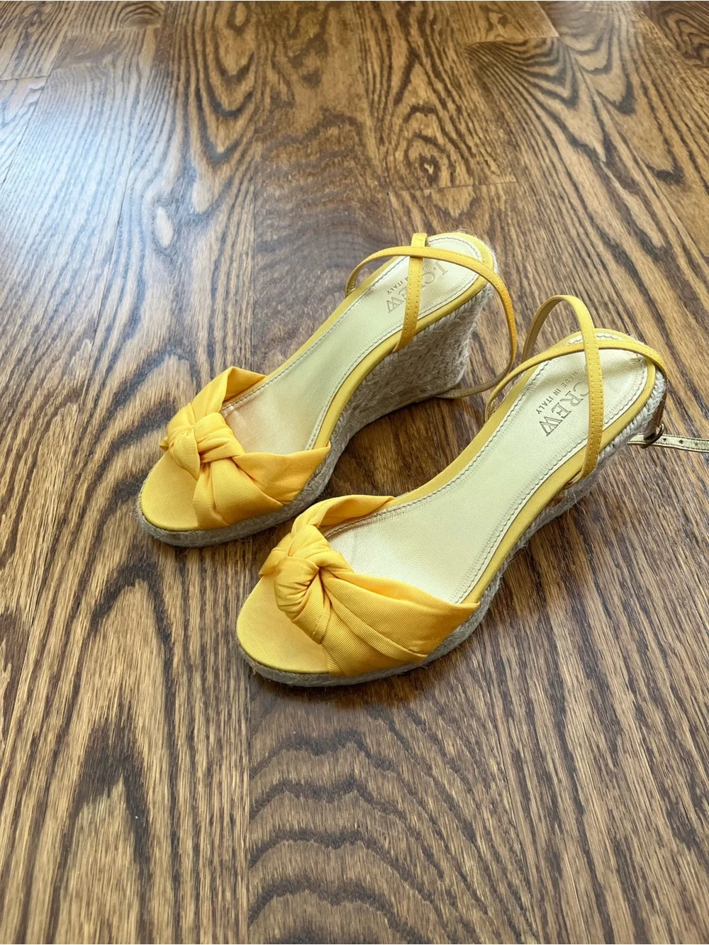 J. Crew Yellow Knot-Front Espadrille Wedge Sandals